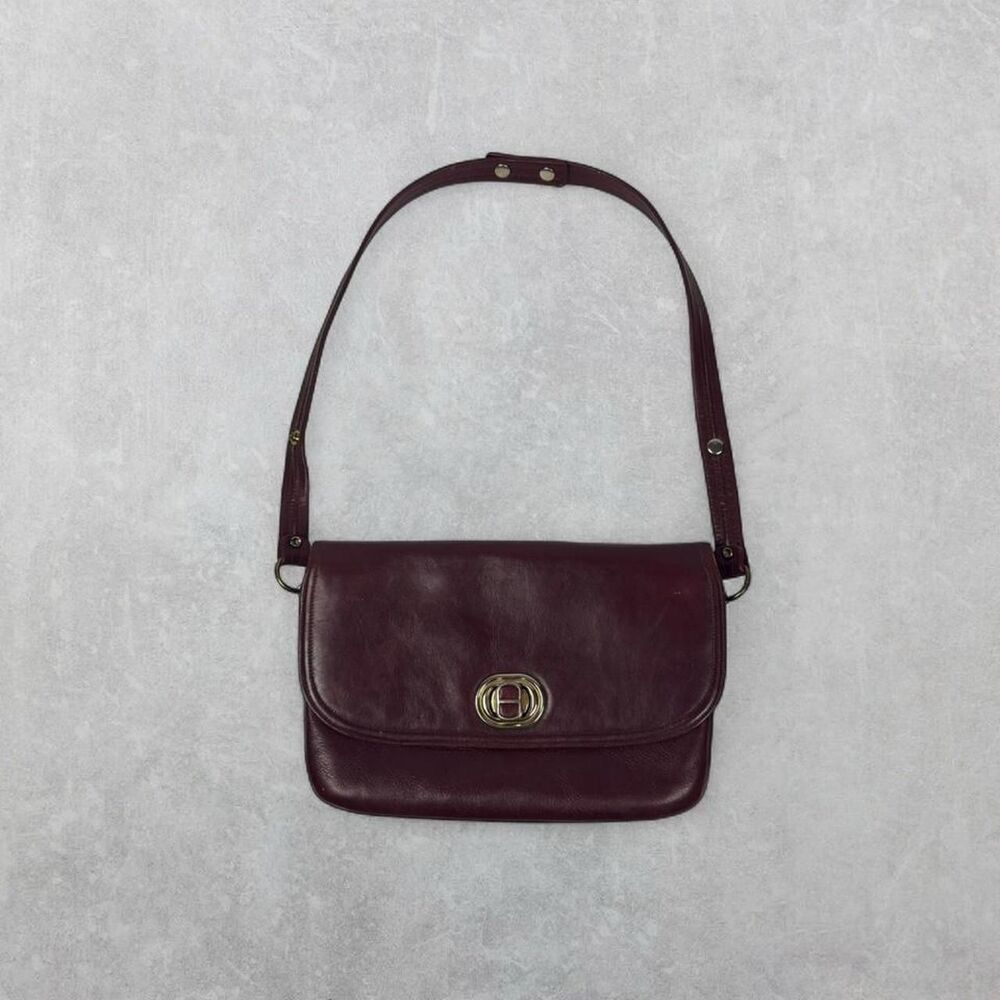 Vintage 70s Genuine Leather Burgundy “Allison Bag”Accordion Shoulder Bag